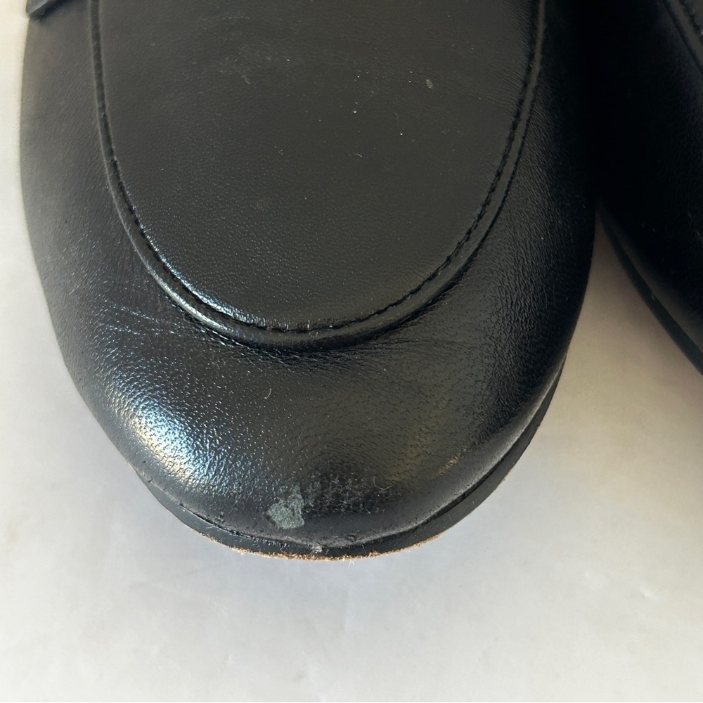 Tory Burch Ballet Loafer Flats Minimalist Black Leather Shoes Logo Size 5.5 - Picture 15 of 15